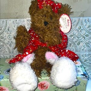 Else Brown and Red Plush Teddy Bear